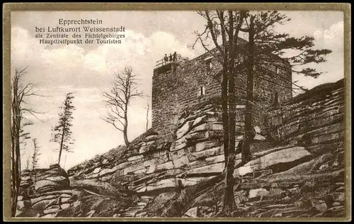 Ansichtskarte Weißenstadt Epprechtstein - GOLDRAND 1928