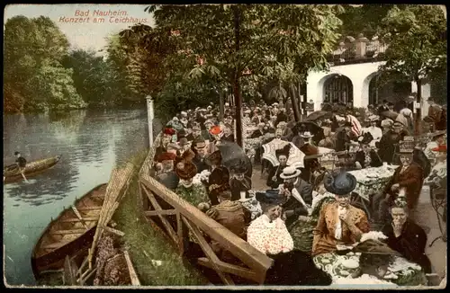 Ansichtskarte Bad Nauheim Konzert am Teichhaus 1911