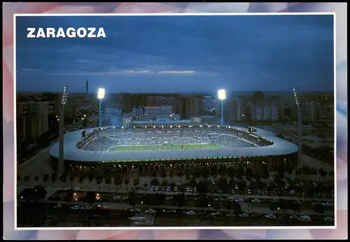 Saragossa Zaragoza Vista nocturna campo  Romareda Fußball Football Stadium 1991