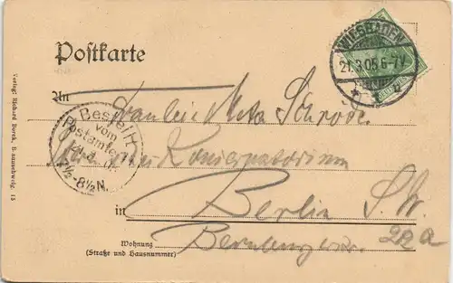 Wiesbaden  (königliches Hoftheater) 1905  gel. div. Stempel