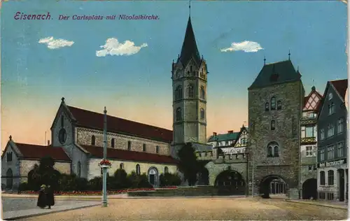 Ansichtskarte Eisenach Karlsplatz 1920  gel. 15 Pfg. Germania