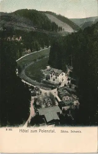 Ansichtskarte Hohnstein (Sächs. Schweiz) Hôtel zum Polenztal. 1918