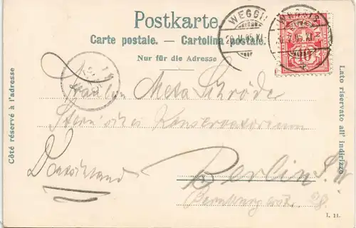 Ansichtskarte Luzern Lucerna Stadt mit Pilatus 1905