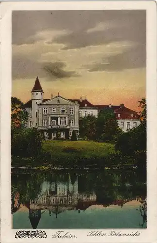 Ansichtskarte Tuchheim-Genthin Schloß, Parkansicht 1925  gel. Stempel