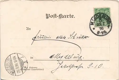 Menschen/Soziales Leben - Liebespaare 1898  gel. von und Nach Magdeburg