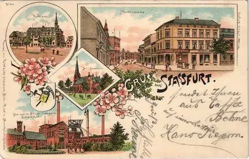 Ansichtskarte Litho AK Staßfurt Stassfurt Fürstenstraße, Salzwerk 1898