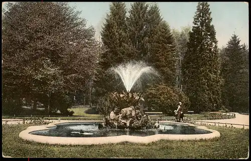Ansichtskarte Baden-Baden Fontaine im Kurpark 1913