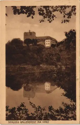 Ansichtskarte Ballenstedt (Harz) Schloss 1925