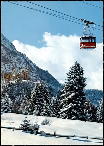 Ansichtskarte Schwangau Tegelbergbahn m. Schloß Neuschwanstein 1975