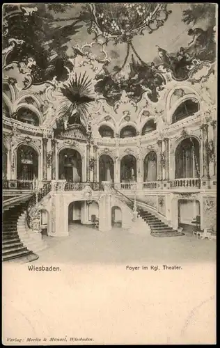 Ansichtskarte Wiesbaden Foyer im Kgl. Theater. 1913