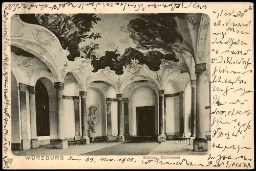 Ansichtskarte Würzburg Residenzschloß - Gartensaal 1902