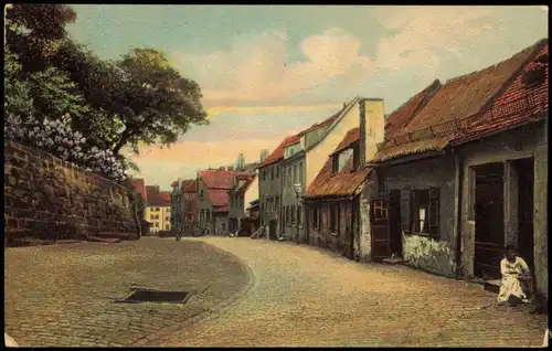 Ansichtskarte Nürnberg lberg Alte Häuser an der Burg, Ölberg Straße 1913