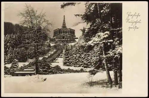 Bad Wilhelmshöhe-Kassel Cassel Kaskaden im Winter, Neujahrsgrüße 1938