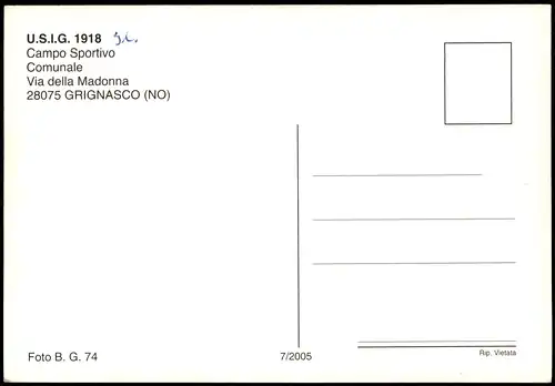 Cartoline Grignasco U.S.I.G. 1918 SC Campo Sportivo Football Stadium 1974