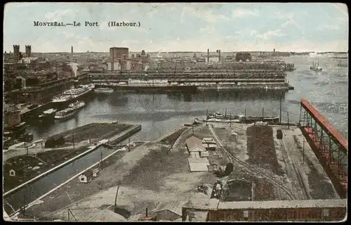 Postcard Montreal Le Port Harbour Hafen 1923