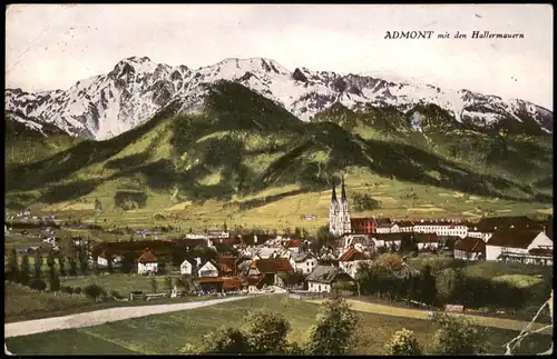 Ansichtskarte Admont Panorama-Ansicht mit Hallermauern 1929