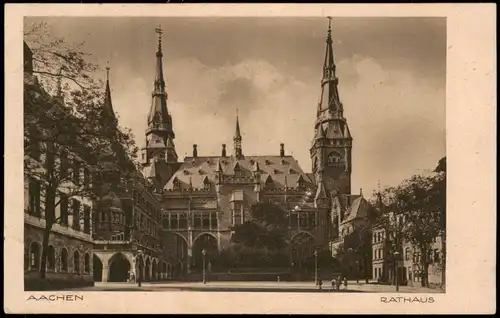 Ansichtskarte Aachen Partie am Rathaus 1929