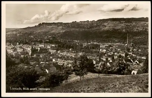 Ansichtskarte Lörrach Ortspanorama Blick gegen Tüllingen 1937