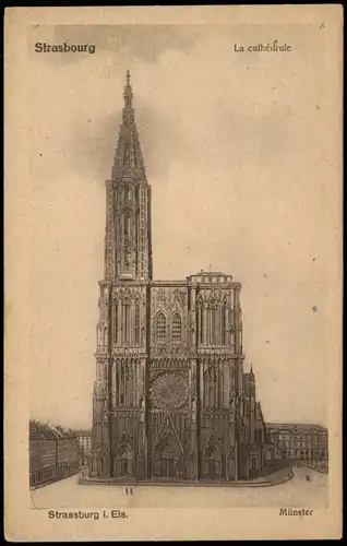 Straßburg Strasbourg Kathedrale Partie am Münster Außenansicht 1910