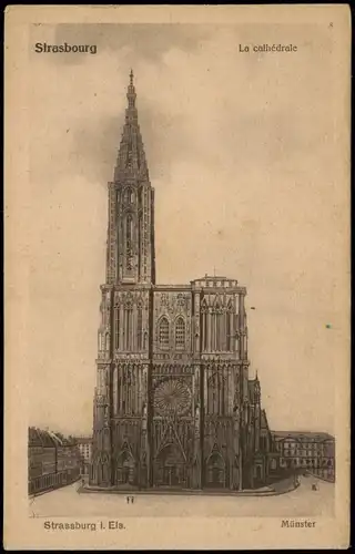 CPA Straßburg Strasbourg Vorplatz am Münster Cathédrale 1920
