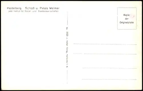 Ansichtskarte Heidelberg Blick auf Schloß und Palais Weimar 1940