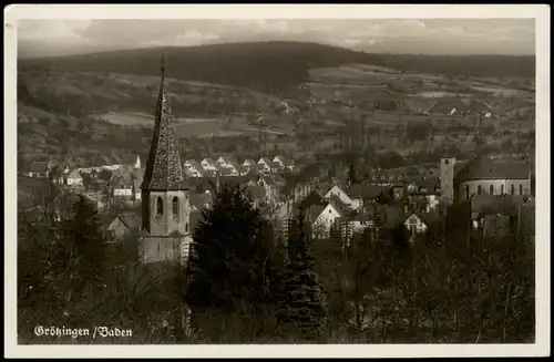 Ansichtskarte Grötzingen (Aichtal) Panorama-Ansicht; Ort in Baden 1930