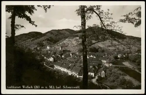 Wolfach (Schwarzwald) Panorama-Ansicht; Ort im badischen Schwarzwald 1940