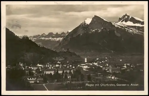Ansichtskarte Bad Ragaz Panorama-Ansicht 1928