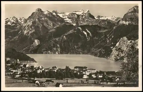 Ansichtskarte .Schweiz Brunnen gegen Urirotstock 1928