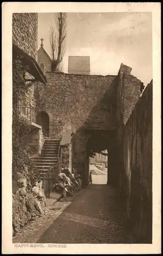 Ansichtskarte Rapperswil-Jona Schloss Teilansicht 1928