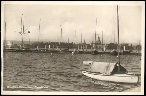 Ansichtskarte Konstanz Hafen Yacht, Yachthafen Partie 1930