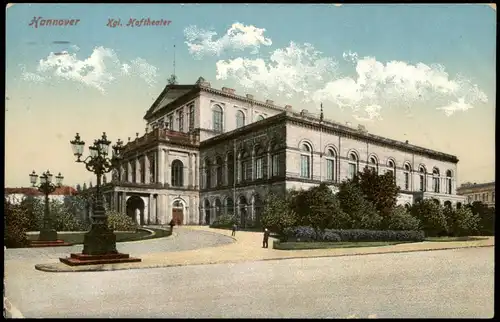 Ansichtskarte Hannover Königliches Hoftheater 1916  Feldpost gelaufen