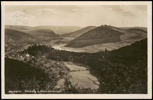 Ansichtskarte Dilsberg-Neckargemünd Panorama-Ansicht 1929