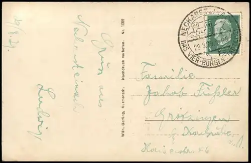 Ansichtskarte Dilsberg-Neckargemünd Panorama-Ansicht 1929