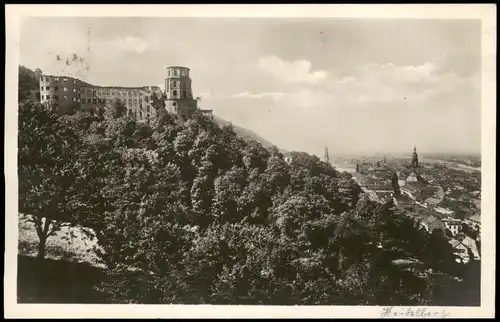 Heidelberg Schloß und Stadt von der Scheffelterrasse aus gesehen 1929