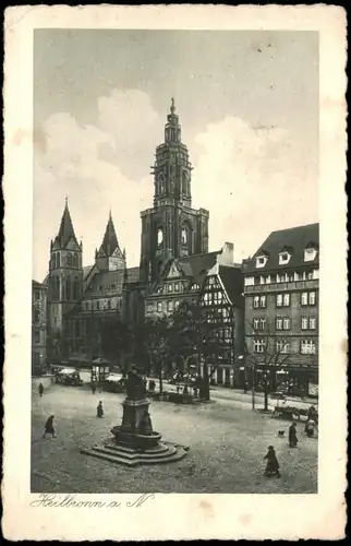 Ansichtskarte Heilbronn Kilianskirche, Robert Mayer Denkmal 1929