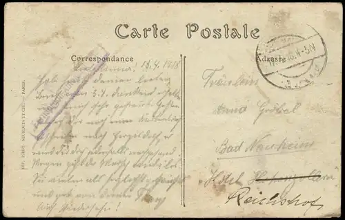 Paris Vue sur la Grande Roue; Stadtteilansicht mit Riesenrad 1918