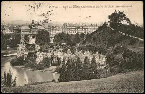 Paris Parc des Buttes-Chaumont et Mairie du XIX Arrondissement 1911
