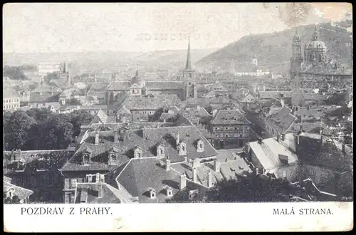 Prager Kleinseite-Prag Malá Strana Praha Panorama Stadtteilansicht 1920
