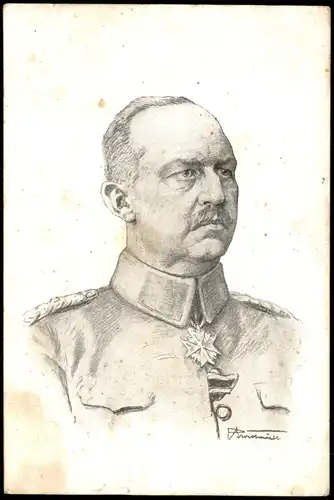 Feldpostkarte 1. WK Generalleutnant von Ludendorff 1915  gel Stempel UFINGEN