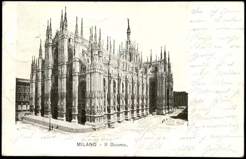 Cartoline Mailand Milano Duomo 1903   gelaufen nach REUTLINGEN (Ankunftsstempel)