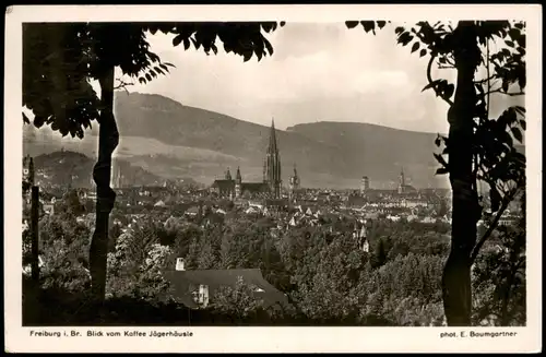 Freiburg im Breisgau Panorama Blick vom Kaffee Jägerhäusle 1937