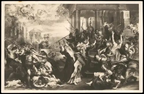 Künstlerkarte Maler RUBENS: Der Bethlehemitische Kindermord 1930