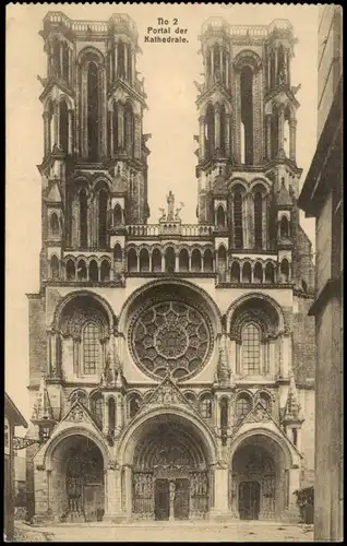 Feldpostkarten 1. WK - Portal Kathedrale 1917    (KD-Feldpost-Blindstempel)