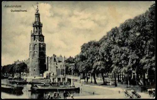 Postkaart Amsterdam Amsterdam Stadtteilansicht, Oudeschans 1906