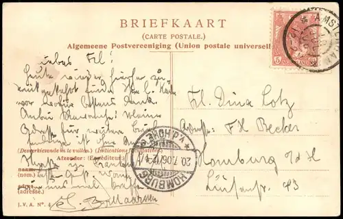 Postkaart Amsterdam Amsterdam Stadtteilansicht, Oudeschans 1906