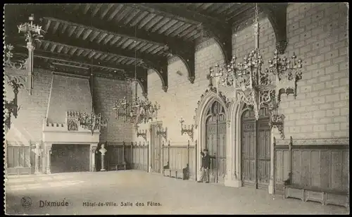 Diksmuide Dixmude Hôtel-de-Ville Salle des Fêtes 1915  Feldpost gelaufen