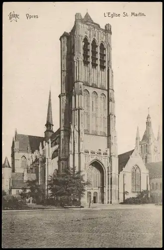 Postkaart Ypern Ieper / Ypres Eglise St-Martin Kirche 1910