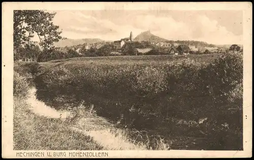 Ansichtskarte Hechingen Blick zur Burg Hohenzollern 1920