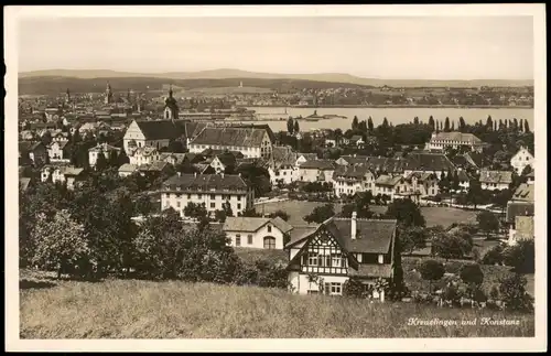 Kreuzlingen Panorama-Ansicht; Fernansicht von Konstanz Bodensee 1940